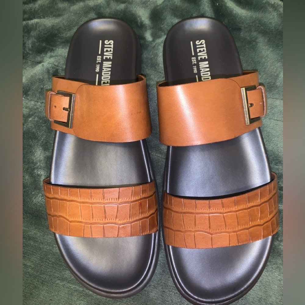 Steve Madden Men's Corro Two Strap Slip-On Sandals